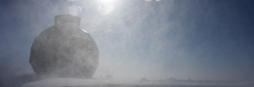 The main dome in a blizzard