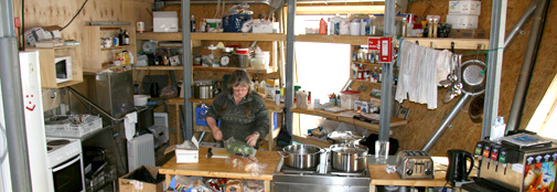 Sarah at work in the kitchen 