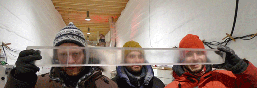 An example of an ice core containing layers from some 50,000 years ago