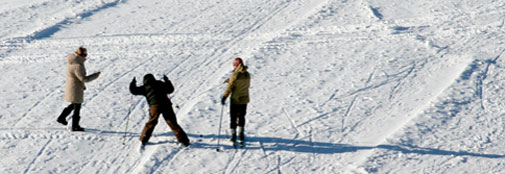 The Ice cap invites you to practice cross country skiing