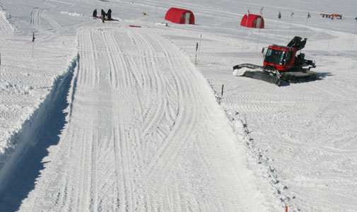 Ramp prepared for the Dome. The ramp is 50 m long with a slope of