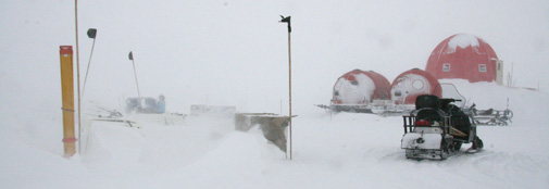 Snowmobile in snow