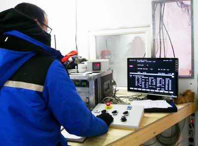 Trevor in the control cabin.