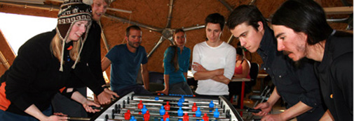 Table soccer is a popular after-dinner sport