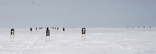 Our skiway with number 2 flags after revision.