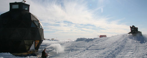 Preparing the ramp for the dome move.